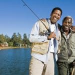 male incontinence | Urology Associates | Denver Metro | senior father and adult son fishing